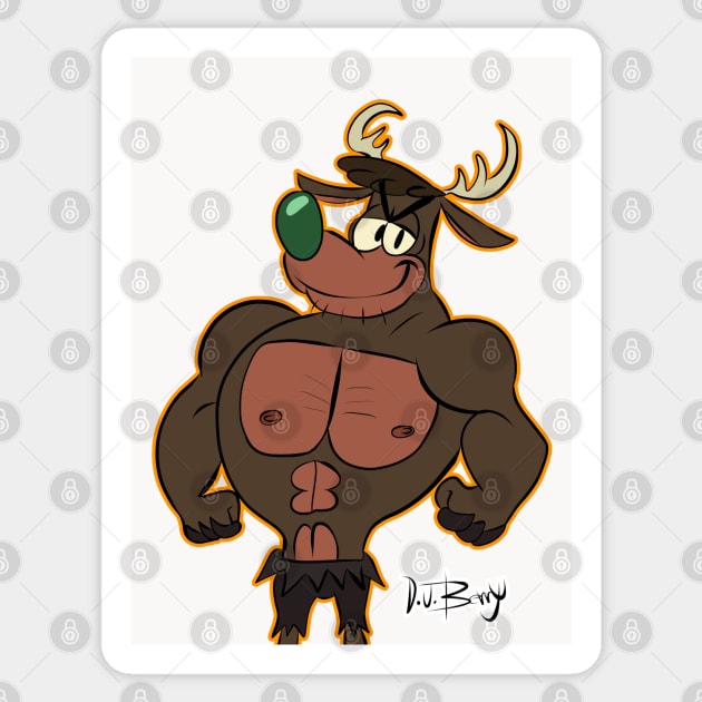 Green-Nosed Reindeer Sticker by D.J. Berry